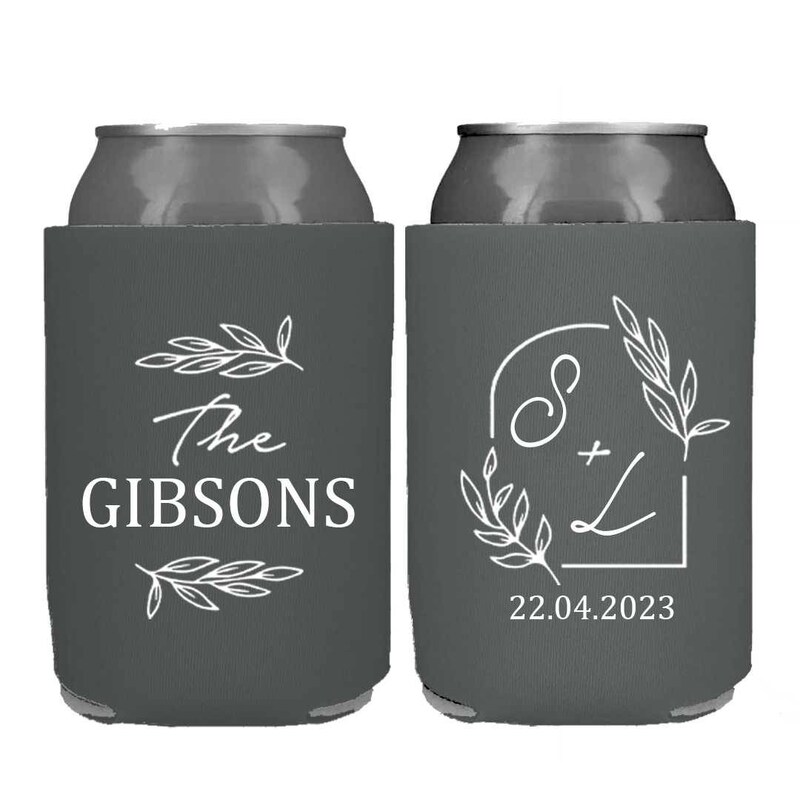 Personalized Wedding Can cooler, beer hugger, Stubby Cooler, engage party favor, promotional product, wedding favor gift F003